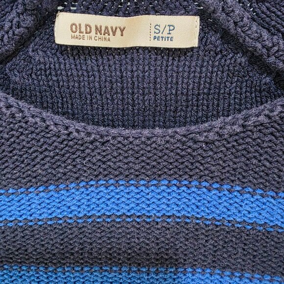 Old Navy Striped Sweater – Women’s Small Blue & Navy Long Sleeve Pullover - Picture 4 of 10